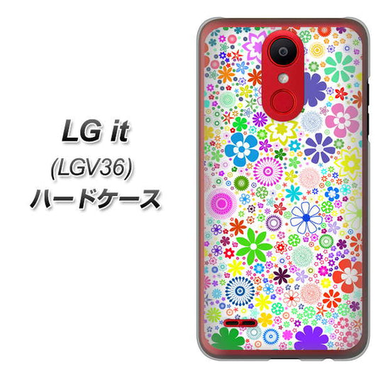 au エルジー イット LGV36 高画質仕上げ 背面印刷 ハードケース【308 フラワーミックス】