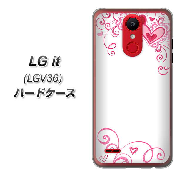 au エルジー イット LGV36 高画質仕上げ 背面印刷 ハードケース【365 ハートフレーム】