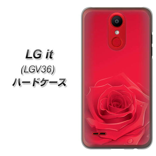 au エルジー イット LGV36 高画質仕上げ 背面印刷 ハードケース【395 赤いバラ】