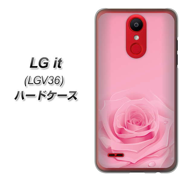 au エルジー イット LGV36 高画質仕上げ 背面印刷 ハードケース【401 ピンクのバラ】