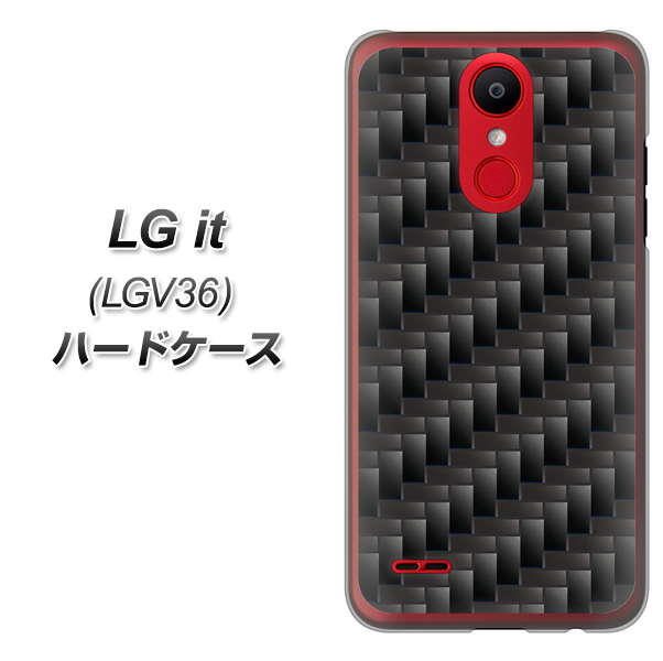 au エルジー イット LGV36 高画質仕上げ 背面印刷 ハードケース【461 カーボン】