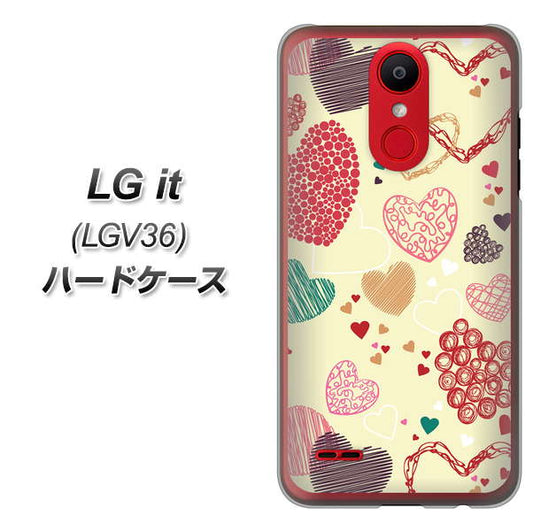 au エルジー イット LGV36 高画質仕上げ 背面印刷 ハードケース【480 素朴なハート】