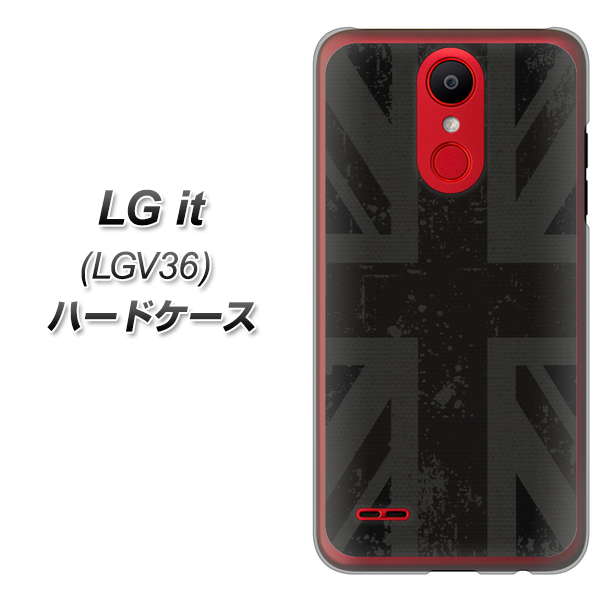 au エルジー イット LGV36 高画質仕上げ 背面印刷 ハードケース【505 ユニオンジャック ダーク】