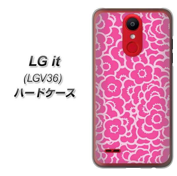 au エルジー イット LGV36 高画質仕上げ 背面印刷 ハードケース【716 ピンクフラワー】