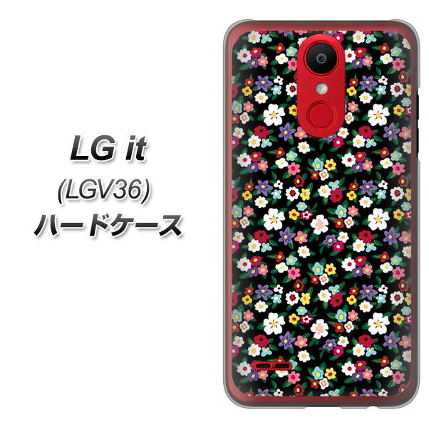 au エルジー イット LGV36 高画質仕上げ 背面印刷 ハードケース【778 マイクロリバティプリントBK】