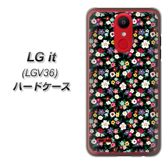 au エルジー イット LGV36 高画質仕上げ 背面印刷 ハードケース【778 マイクロリバティプリントBK】