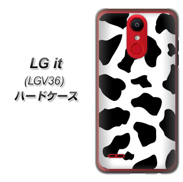 au エルジー イット LGV36 高画質仕上げ 背面印刷 ハードケース【1070 ダルメシアン(WH)】