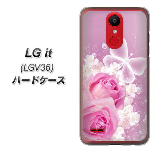 au エルジー イット LGV36 高画質仕上げ 背面印刷 ハードケース【1166 ローズロマンス】