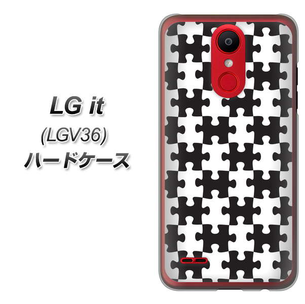 au エルジー イット LGV36 高画質仕上げ 背面印刷 ハードケース【IB903 ジグソーパズル_モノトーン】