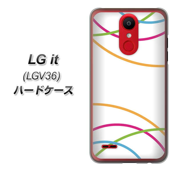 au エルジー イット LGV36 高画質仕上げ 背面印刷 ハードケース【IB912 重なり合う曲線】