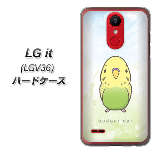 au エルジー イット LGV36 高画質仕上げ 背面印刷 ハードケース【SC838 セキセイインコ グリーン】