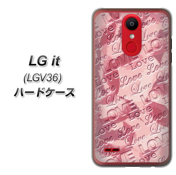 au エルジー イット LGV36 高画質仕上げ 背面印刷 ハードケース【SC844 フラワーヴェルニLOVE(ローズヴェルール)】
