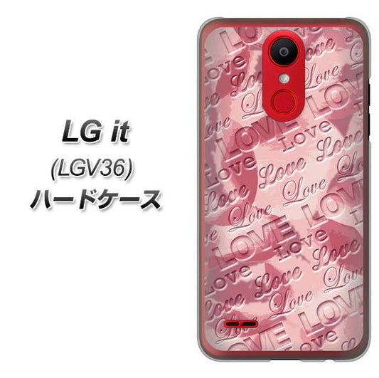 au エルジー イット LGV36 高画質仕上げ 背面印刷 ハードケース【SC844 フラワーヴェルニLOVE(ローズヴェルール)】