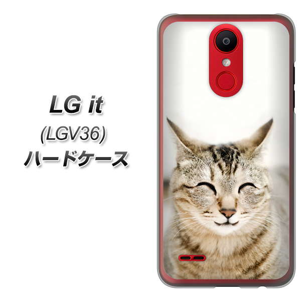 au エルジー イット LGV36 高画質仕上げ 背面印刷 ハードケース【VA801 笑福ねこ】