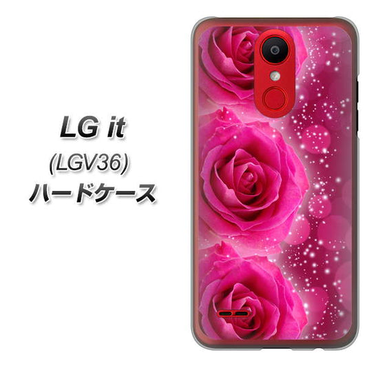 au エルジー イット LGV36 高画質仕上げ 背面印刷 ハードケース【VA815 3連のバラ】