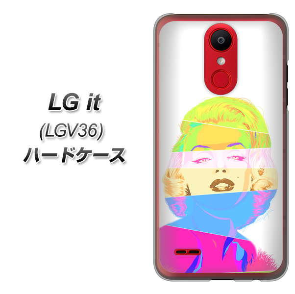 au エルジー イット LGV36 高画質仕上げ 背面印刷 ハードケース【YJ208 マリリンモンローデザイン(A)】
