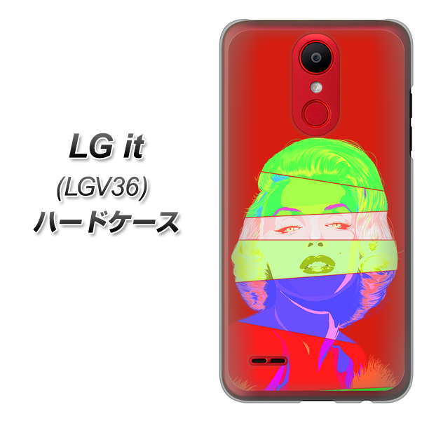 au エルジー イット LGV36 高画質仕上げ 背面印刷 ハードケース【YJ209 マリリンモンローデザイン(B)】