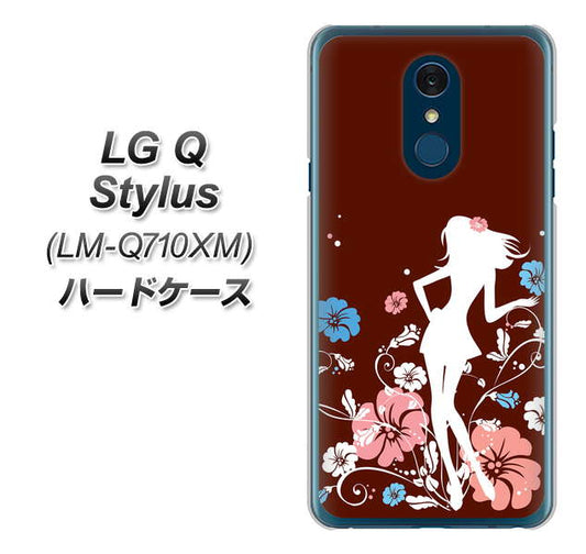LG Q Stylus LM-Q710XM 高画質仕上げ 背面印刷 ハードケース【110 ハイビスカスと少女】