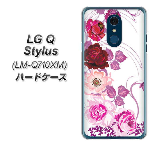LG Q Stylus LM-Q710XM 高画質仕上げ 背面印刷 ハードケース【116 ６月のバラ】