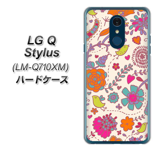 LG Q Stylus LM-Q710XM 高画質仕上げ 背面印刷 ハードケース【323 小鳥と花】