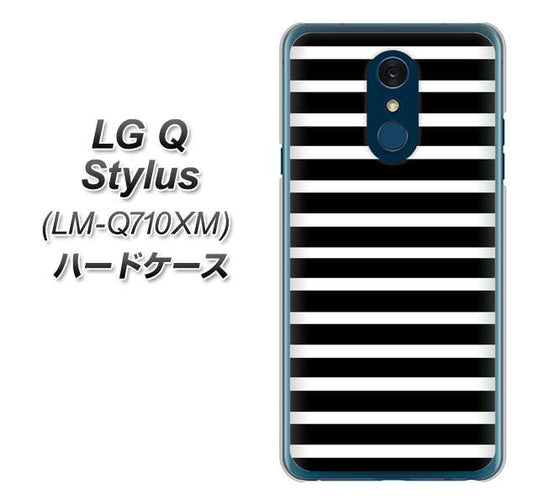 LG Q Stylus LM-Q710XM 高画質仕上げ 背面印刷 ハードケース【330 サイドボーダーブラック】