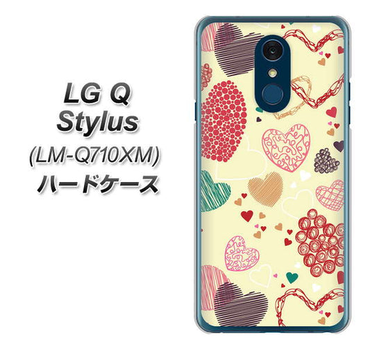LG Q Stylus LM-Q710XM 高画質仕上げ 背面印刷 ハードケース【480 素朴なハート】