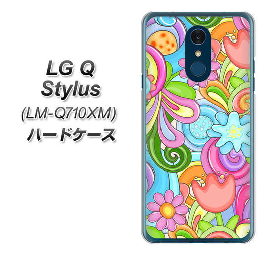 LG Q Stylus LM-Q710XM 高画質仕上げ 背面印刷 ハードケース【713 ミラクルフラワー】