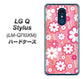 LG Q Stylus LM-Q710XM 高画質仕上げ 背面印刷 ハードケース【751 マーガレット（ピンク系）】