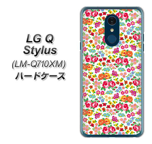 LG Q Stylus LM-Q710XM 高画質仕上げ 背面印刷 ハードケース【777 マイクロリバティプリントWH】
