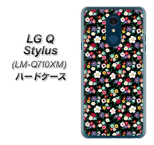 LG Q Stylus LM-Q710XM 高画質仕上げ 背面印刷 ハードケース【778 マイクロリバティプリントBK】