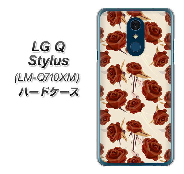 LG Q Stylus LM-Q710XM 高画質仕上げ 背面印刷 ハードケース【1157 クラシックローズ】