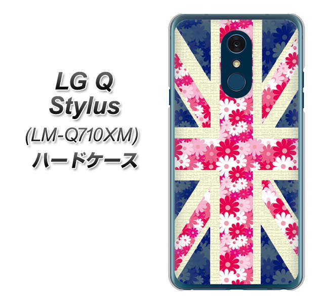 LG Q Stylus LM-Q710XM 高画質仕上げ 背面印刷 ハードケース【EK894 ユニオンジャックフラワー】