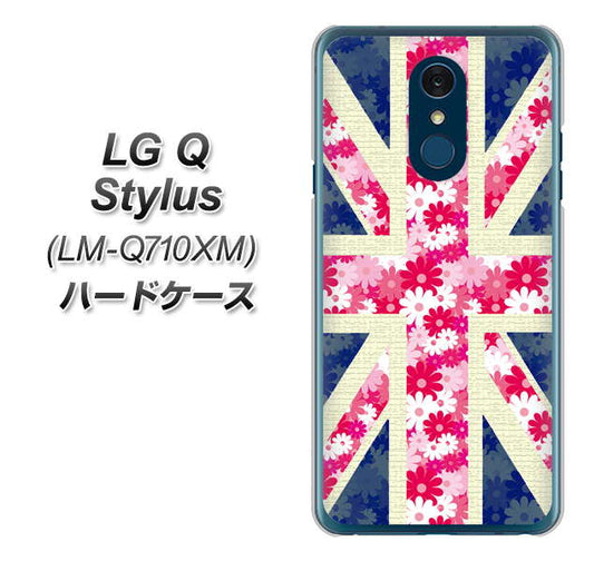 LG Q Stylus LM-Q710XM 高画質仕上げ 背面印刷 ハードケース【EK894 ユニオンジャックフラワー】