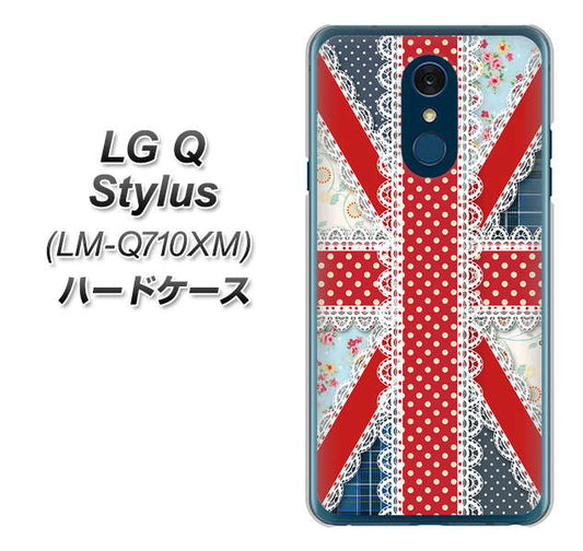 LG Q Stylus LM-Q710XM 高画質仕上げ 背面印刷 ハードケース【SC805 ユニオンジャック レース】