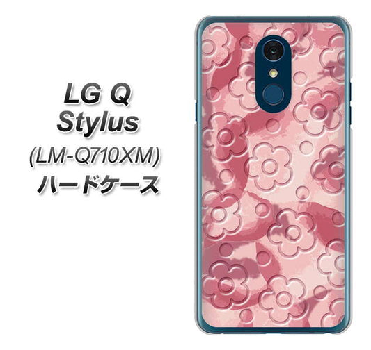 LG Q Stylus LM-Q710XM 高画質仕上げ 背面印刷 ハードケース【SC846 フラワーヴェルニ花ピンク（ローズヴェルール）】