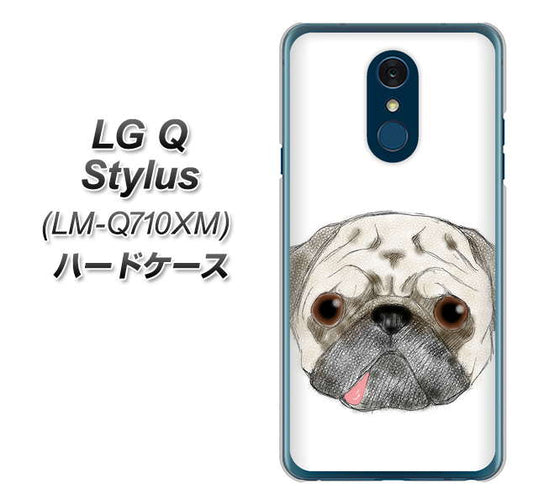 LG Q Stylus LM-Q710XM 高画質仕上げ 背面印刷 ハードケース【YD855 パグ01】