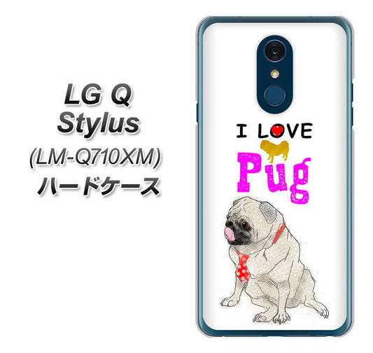 LG Q Stylus LM-Q710XM 高画質仕上げ 背面印刷 ハードケース【YD858 パグ04】