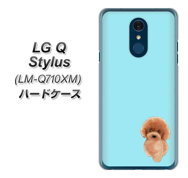 LG Q Stylus LM-Q710XM 高画質仕上げ 背面印刷 ハードケース【YJ050 トイプードルレッド(ブルー)】