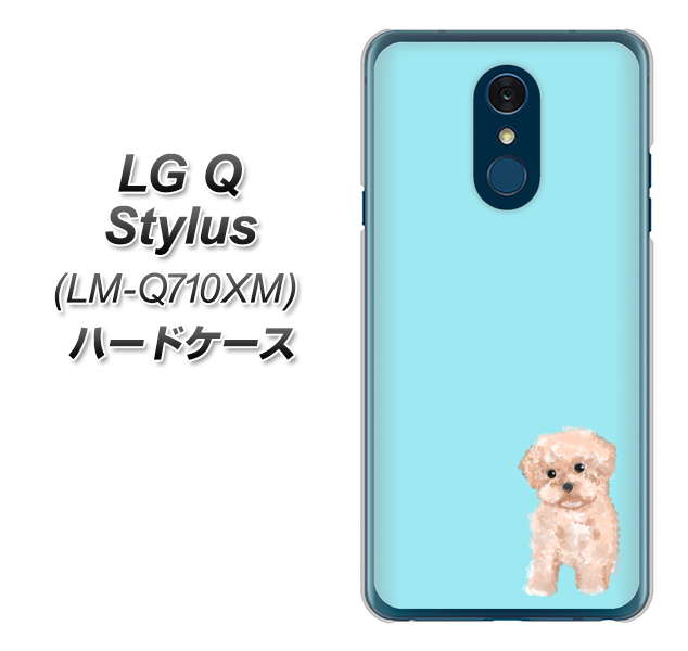 LG Q Stylus LM-Q710XM 高画質仕上げ 背面印刷 ハードケース【YJ062 トイプードルアプリコット(ブルー)】