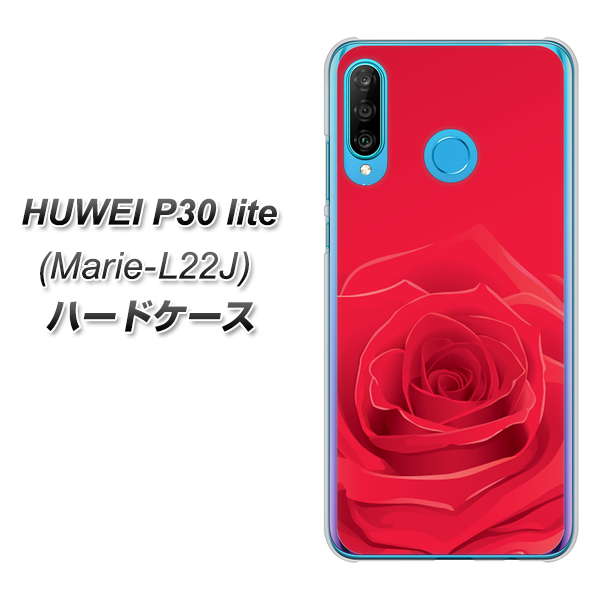 simフリー HUAWEI(ファーウェイ) P30 lite Marie-L22J 高画質仕上げ 背面印刷 ハードケース【395 赤いバラ】