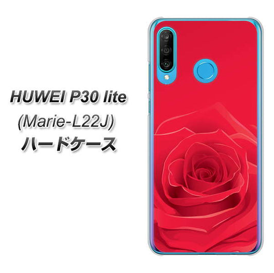 simフリー HUAWEI（ファーウェイ） P30 lite Marie-L22J 高画質仕上げ 背面印刷 ハードケース【395 赤いバラ】