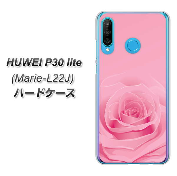 simフリー HUAWEI(ファーウェイ) P30 lite Marie-L22J 高画質仕上げ 背面印刷 ハードケース【401 ピンクのバラ】