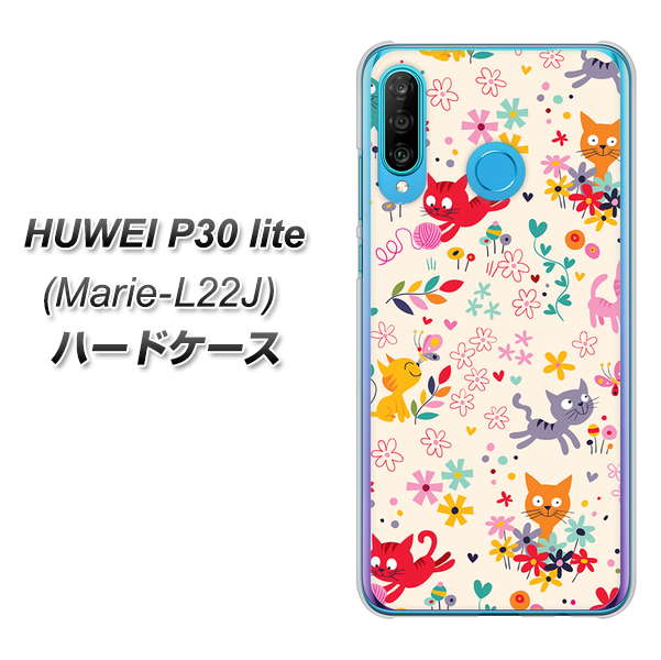 simフリー HUAWEI(ファーウェイ) P30 lite Marie-L22J 高画質仕上げ 背面印刷 ハードケース【693 ネコのあそび場】
