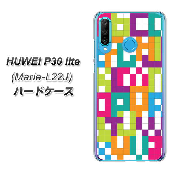 simフリー HUAWEI(ファーウェイ) P30 lite Marie-L22J 高画質仕上げ 背面印刷 ハードケース【IB916  ブロックアルファベット】