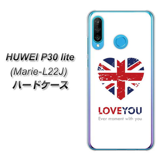 simフリー HUAWEI(ファーウェイ) P30 lite Marie-L22J 高画質仕上げ 背面印刷 ハードケース【SC803 ユニオンジャック ハートビンテージ】