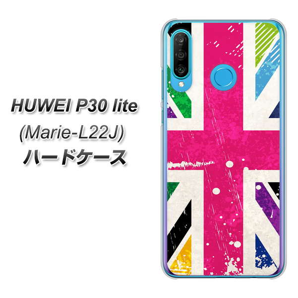 simフリー HUAWEI(ファーウェイ) P30 lite Marie-L22J 高画質仕上げ 背面印刷 ハードケース【SC806 ユニオンジャック ピンクビンテージ】