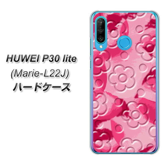 simフリー HUAWEI(ファーウェイ) P30 lite Marie-L22J 高画質仕上げ 背面印刷 ハードケース【SC847 フラワーヴェルニ花濃いピンク(ローズアンディアン)】