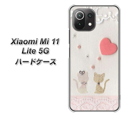 Xiaomi(シャオミ)Mi 11 Lite 5G 高画質仕上げ 背面印刷 ハードケース【1104 クラフト写真ネコ(ハートM)】