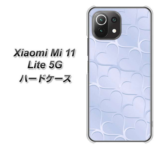 Xiaomi(シャオミ)Mi 11 Lite 5G 高画質仕上げ 背面印刷 ハードケース【1341 かくれハート(ライトブルー)】