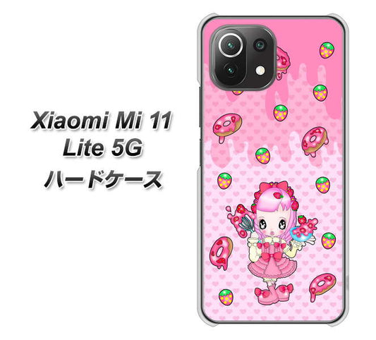 Xiaomi(シャオミ)Mi 11 Lite 5G 高画質仕上げ 背面印刷 ハードケース【AG816 ストロベリードーナツ(水玉ピンク)】